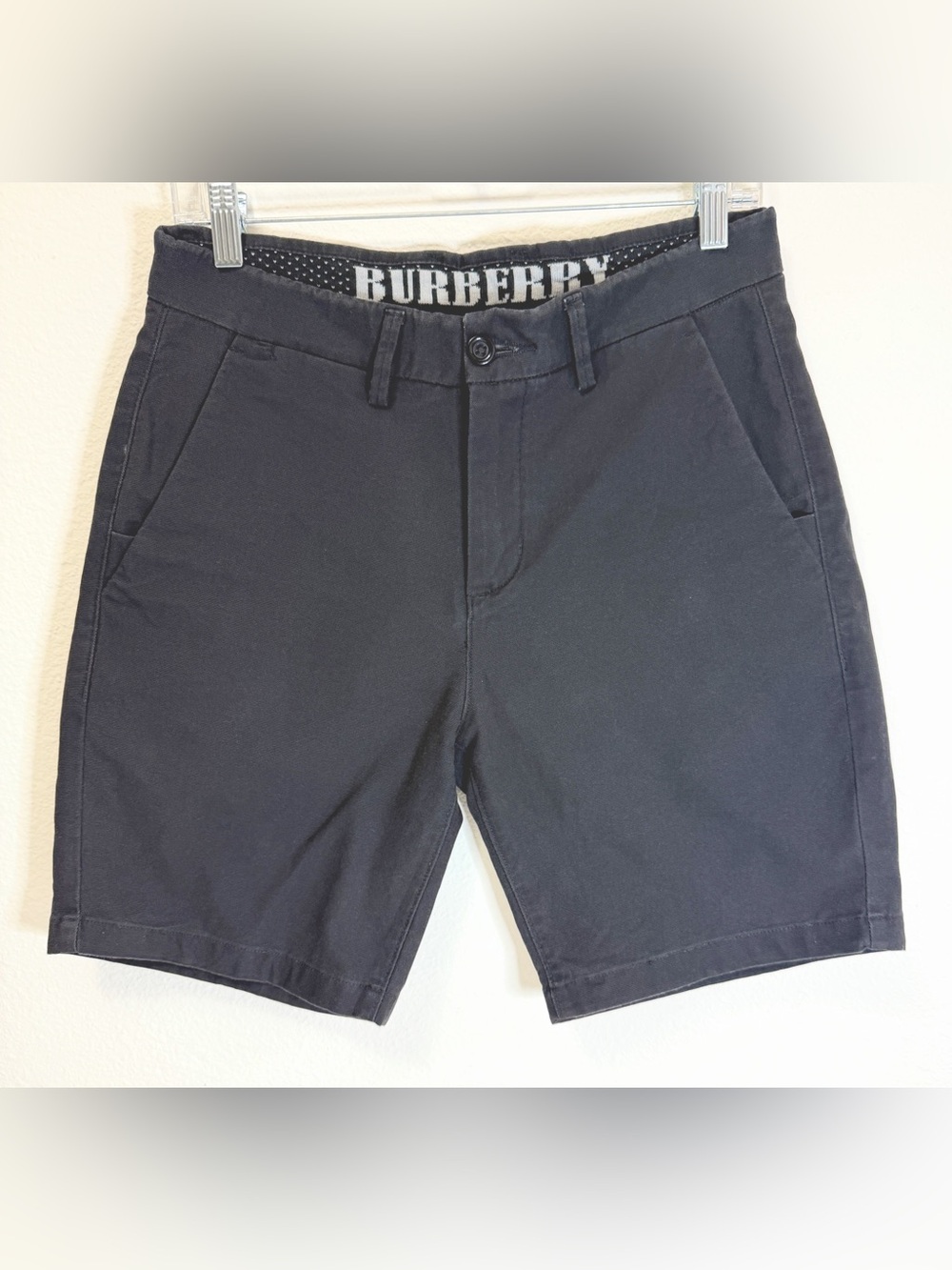 Burberry Men’s Black Cotton Chino Shorts Size 29 Luxury Designer Casual Golf